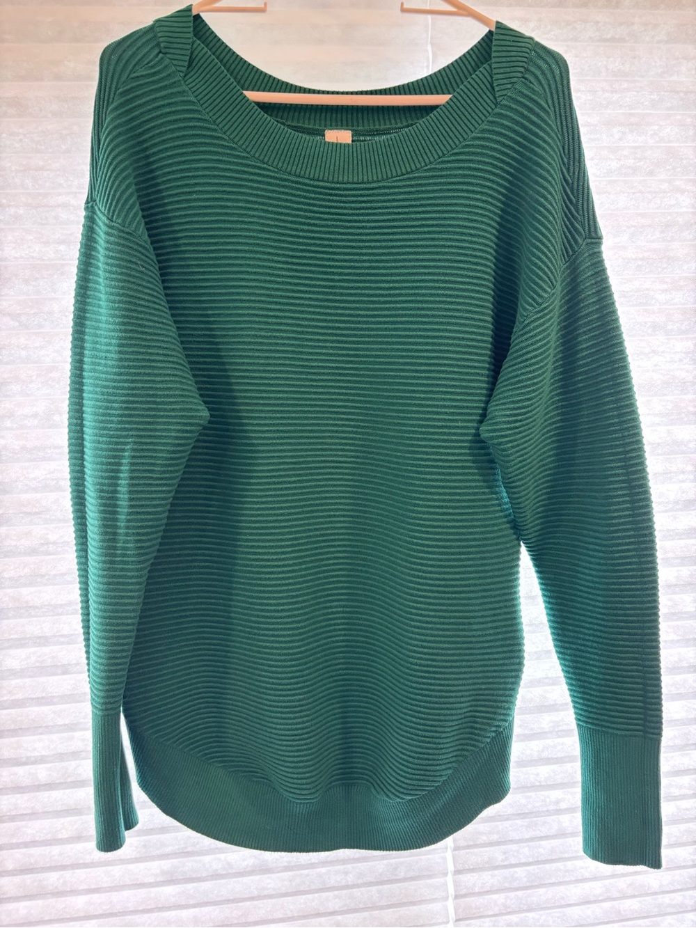 Aerie Offline Women's Dark Teal Green Ribbed Knit Sweater